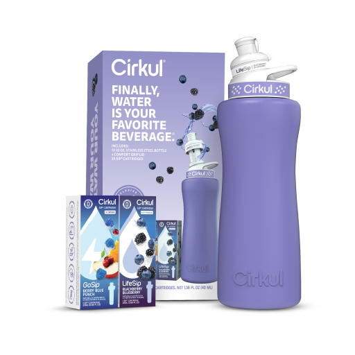 32oz. Matte Periwinkle Stainless Steel Bottle Starter Kit N8